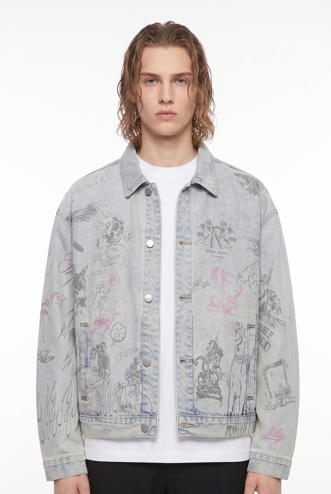 Graphic Denim Jacket na2806