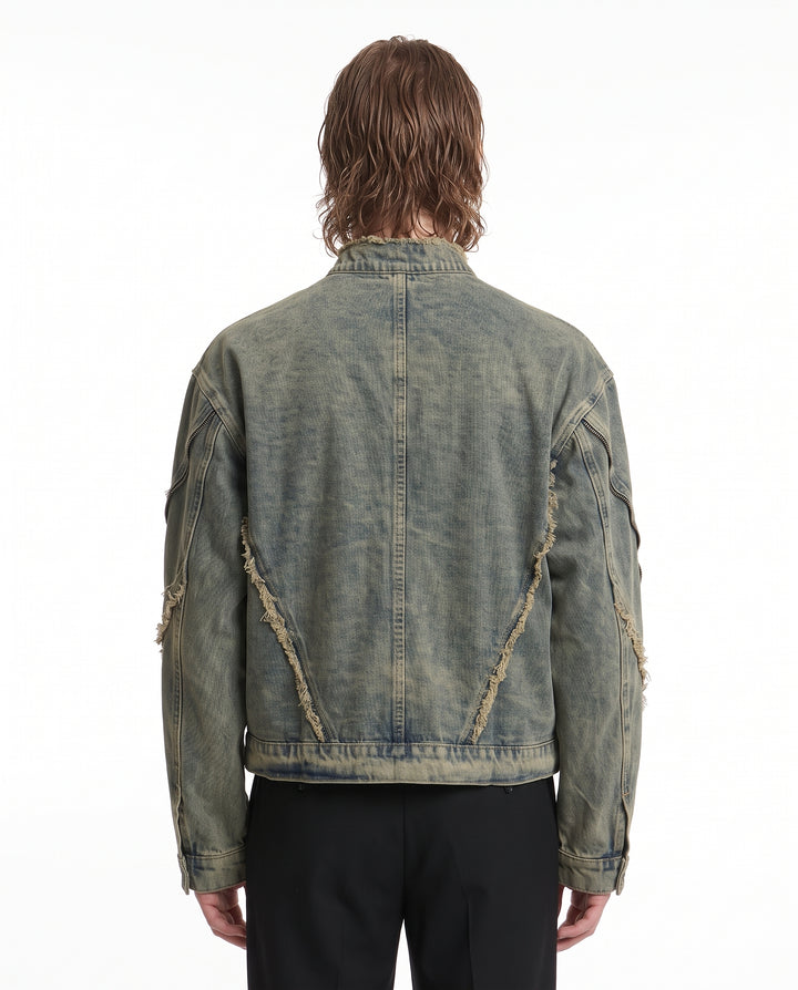 Distressed Denim Jacket na3197