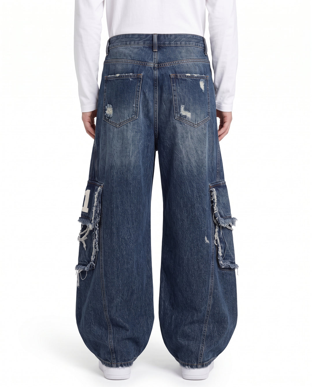 Distressed Cargo Jeans na3220
