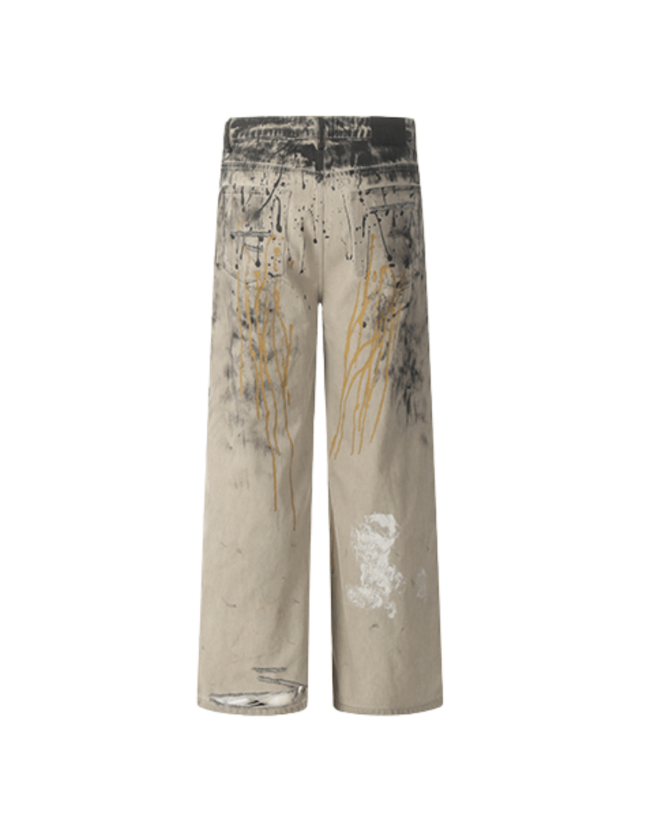 [BLANKIN] ink graffiti loose high street pants na2049