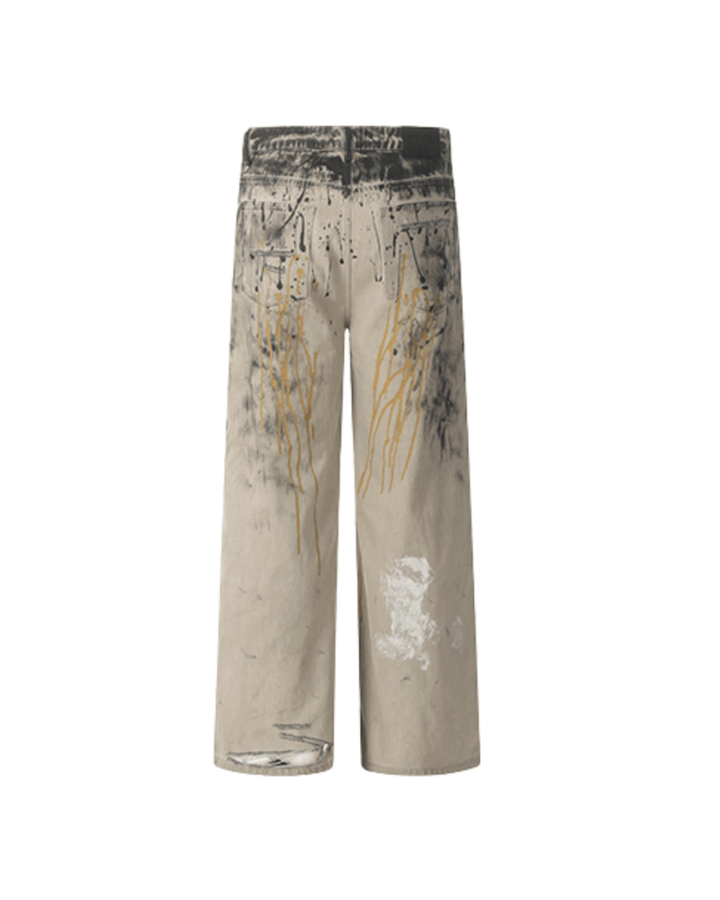 [BLANKIN] ink graffiti loose high street pants na2049