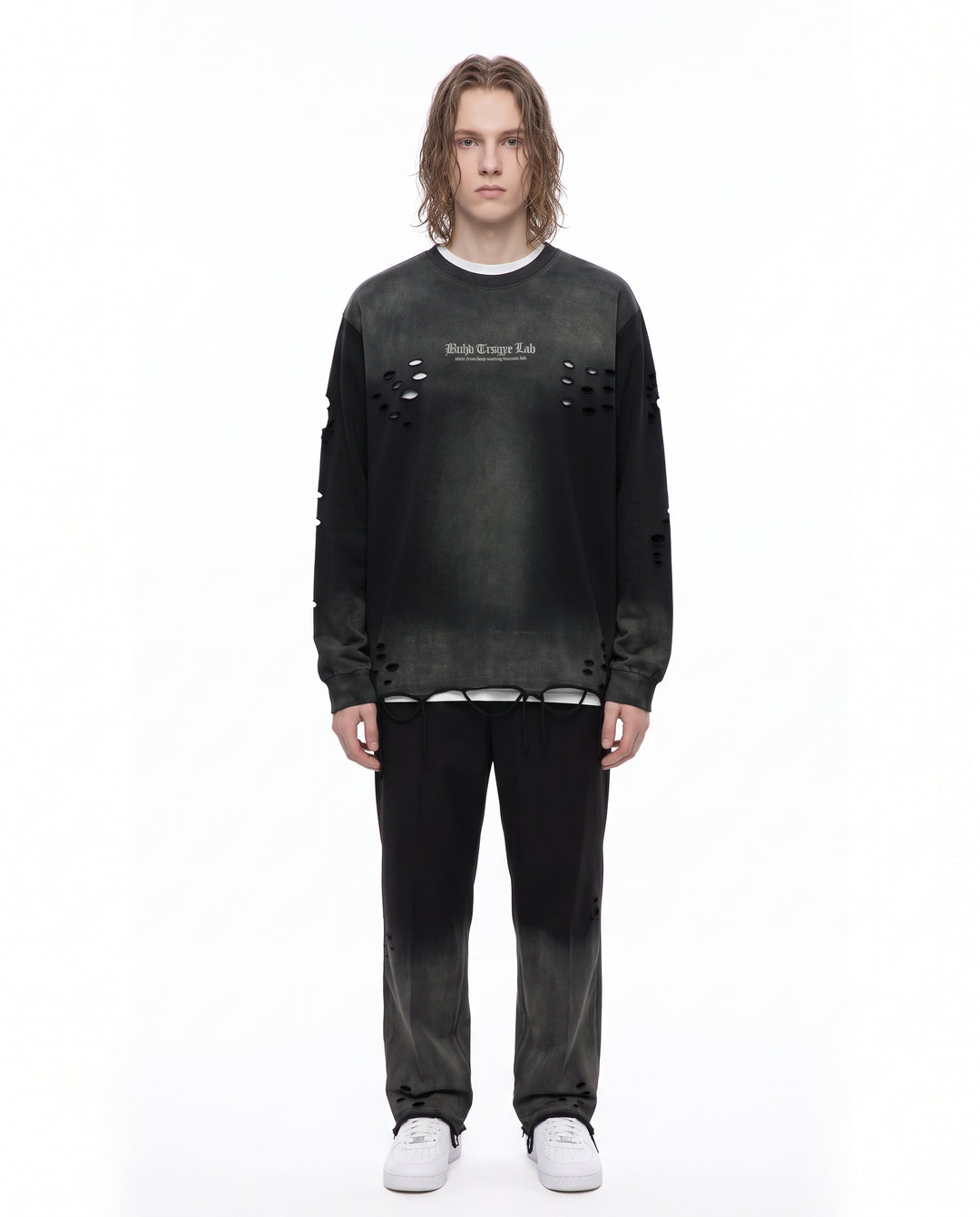 Distressed Washed Sweatshirt na3155
