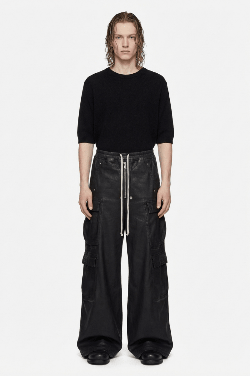 Leather Touch Cargo Trousers  na2373