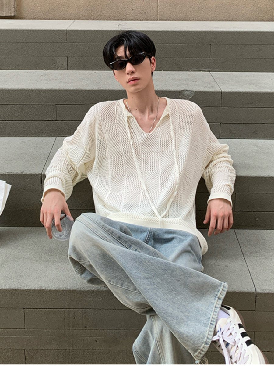 【ONELYC1NS】V-neck niche long-sleeved na1429 