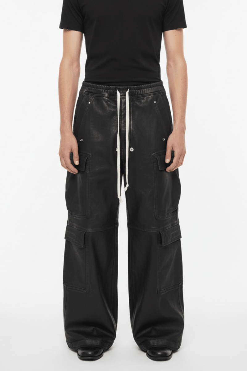 Leather Touch Cargo Trousers  na2373