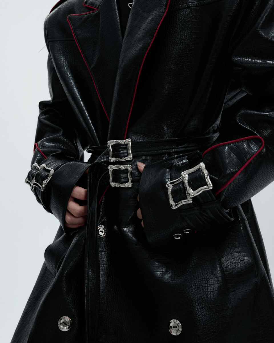 [ArguE CulturE] Noir Blade Leather Trench na2258