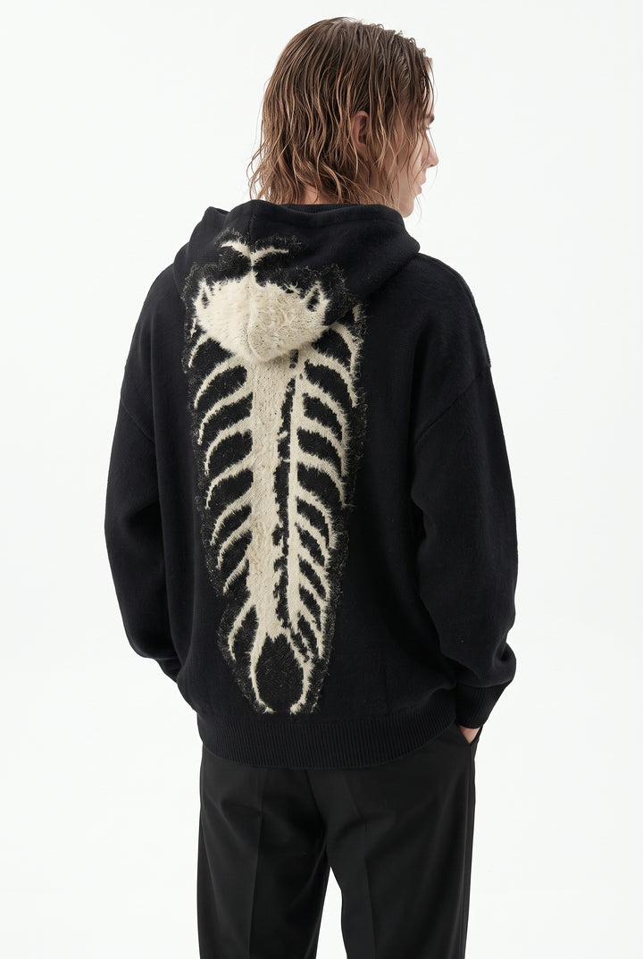 Skeleton Knit Hoodie na2777