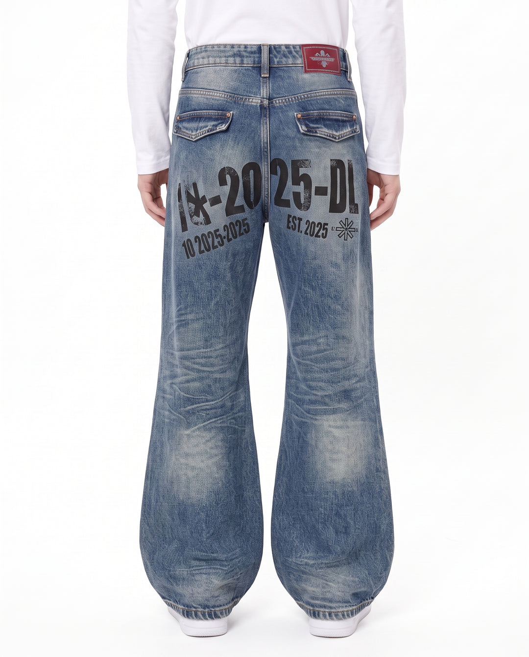 Printed Wide Jeans na2936