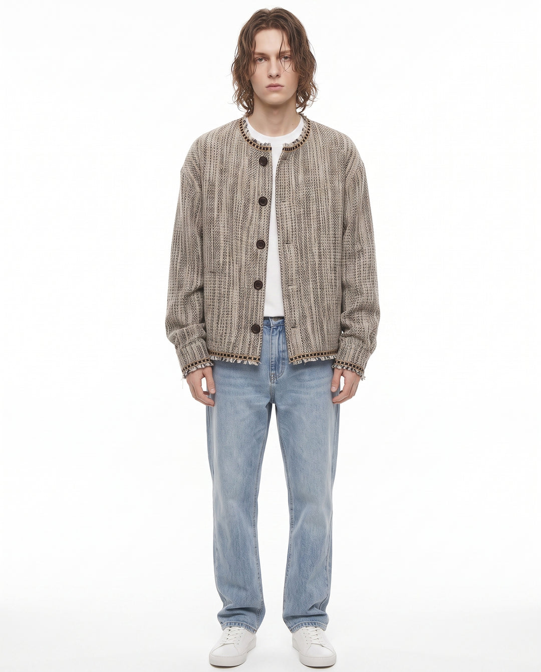Fringe Tweed Jacket na3009