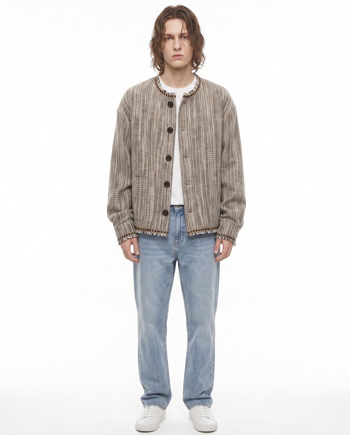 Fringe Tweed Jacket na3009