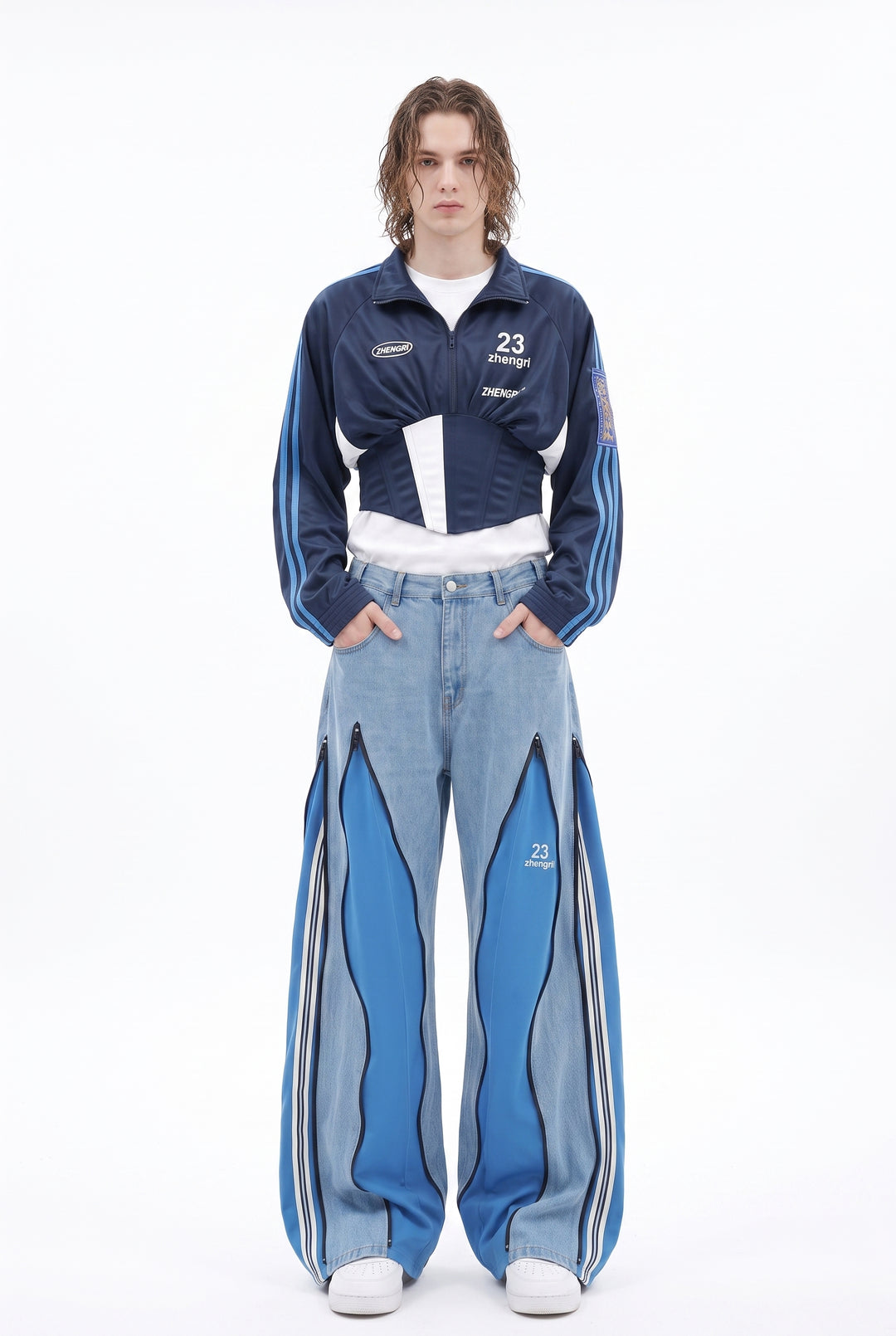 Patchwork Wide Jeans na2842