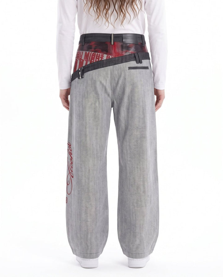 Patchwork Wide Jeans na3060