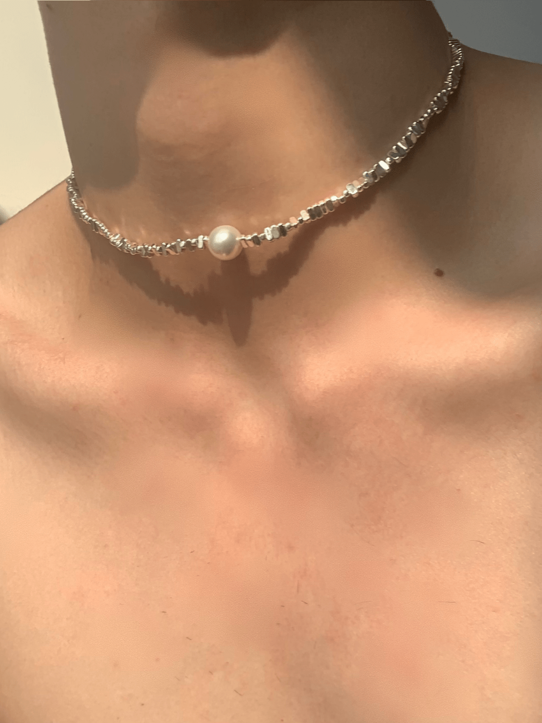 pearl jewelry simple silver necklace na1297