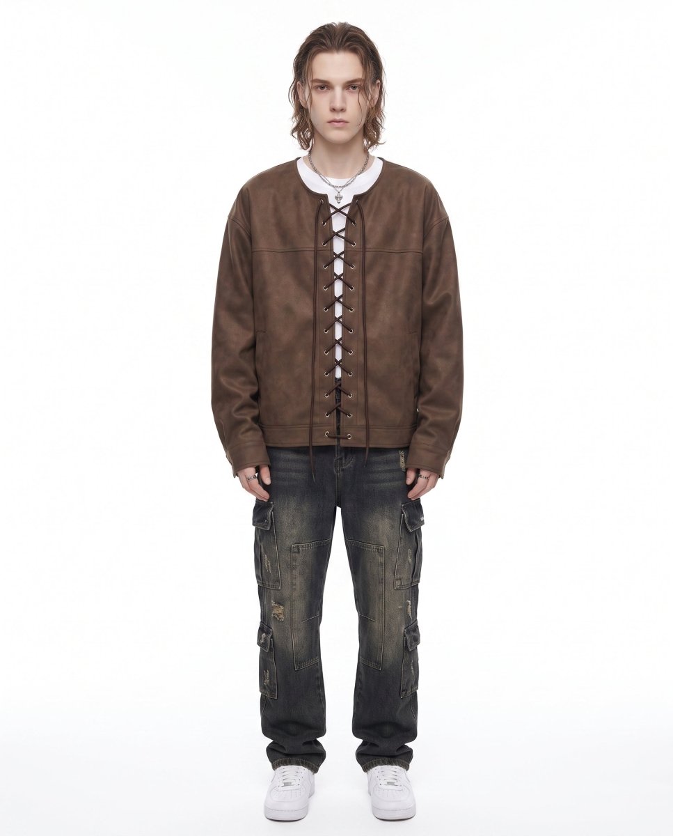 Lace Leather Jacket na3051