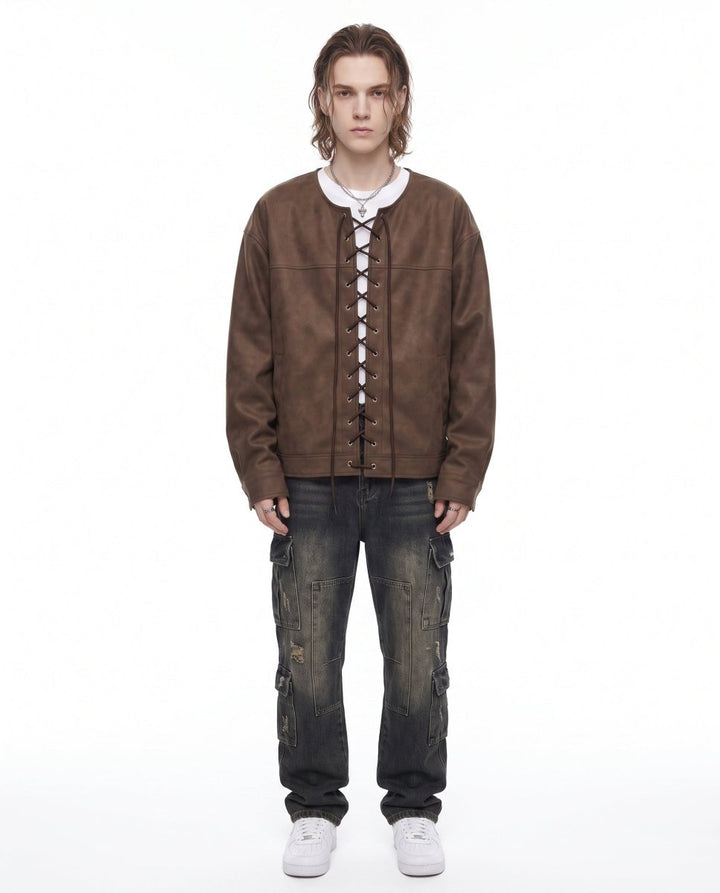 Lace Leather Jacket na3051