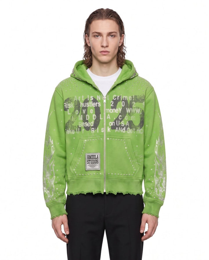 Studded Zip Hoodie na3228