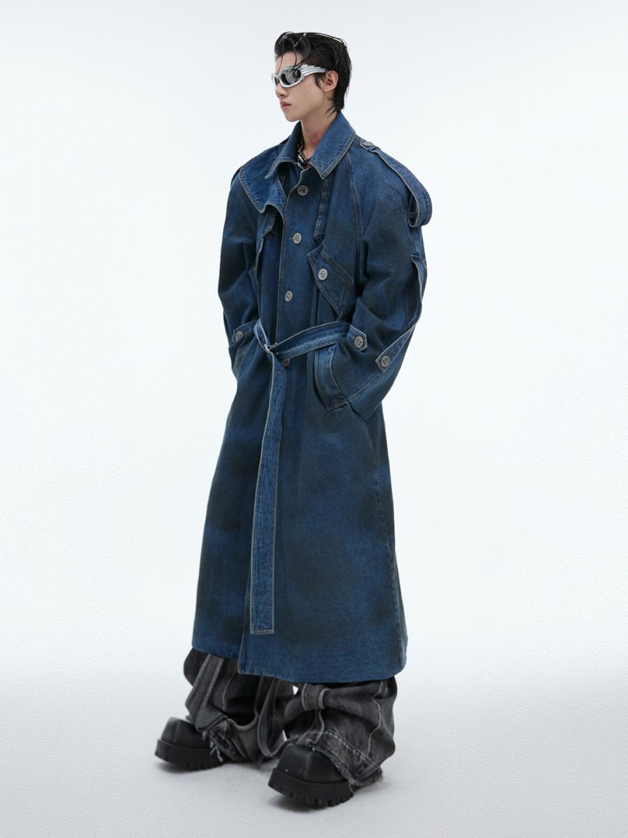 【CulturE】 vintage washed denim coat na1455