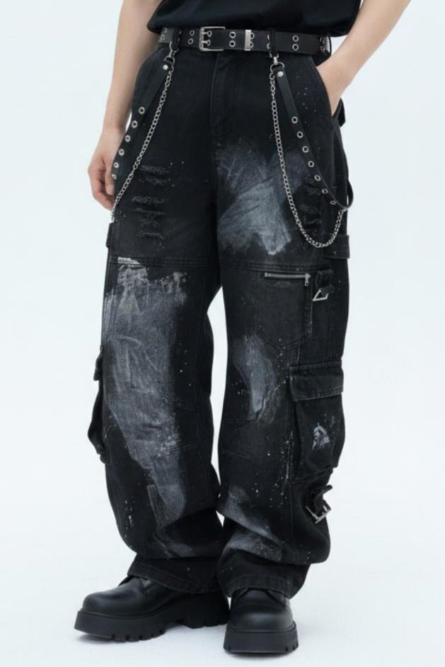 Distressed Cargo Denim  na2583
