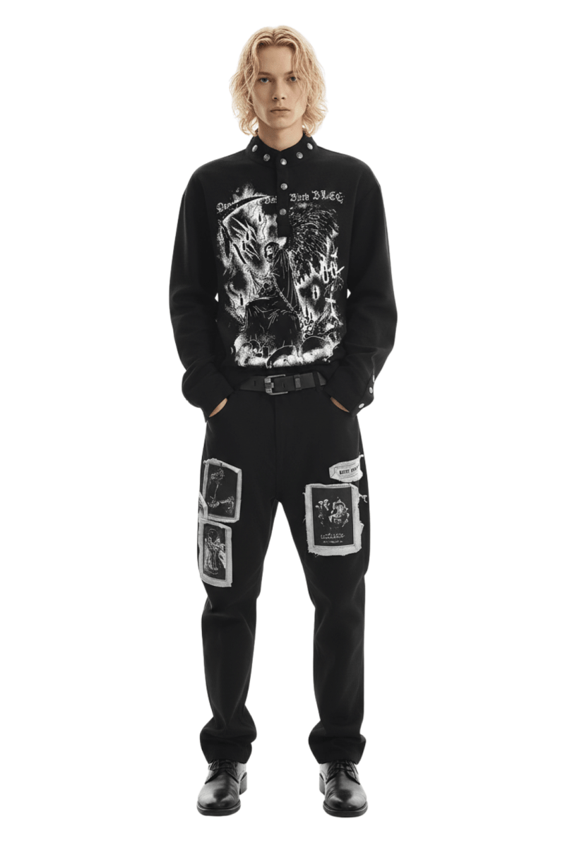 Gothic Reaper Oversized Shirt  na2390