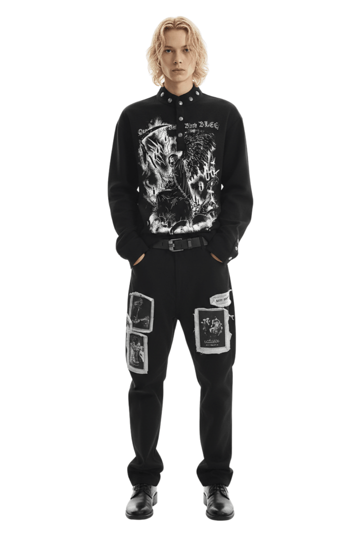 Gothic Reaper Oversized Shirt  na2390