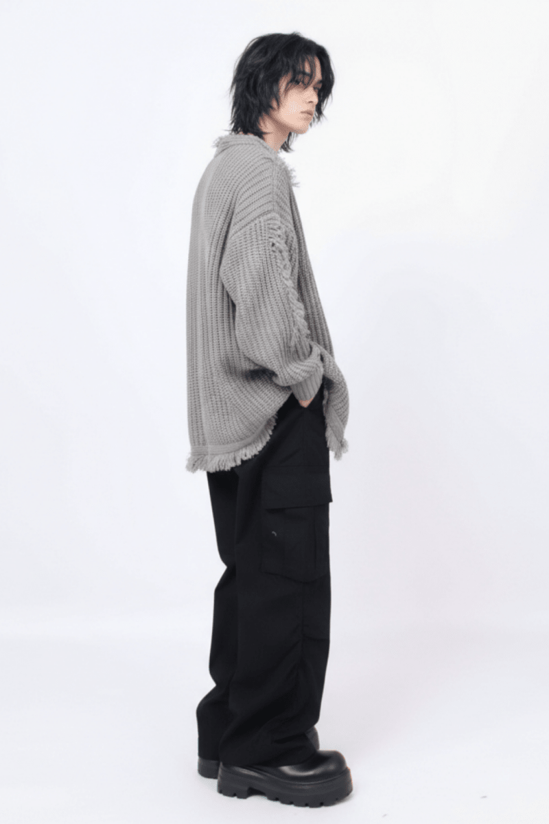 Distressed Knit Cardigan na2357