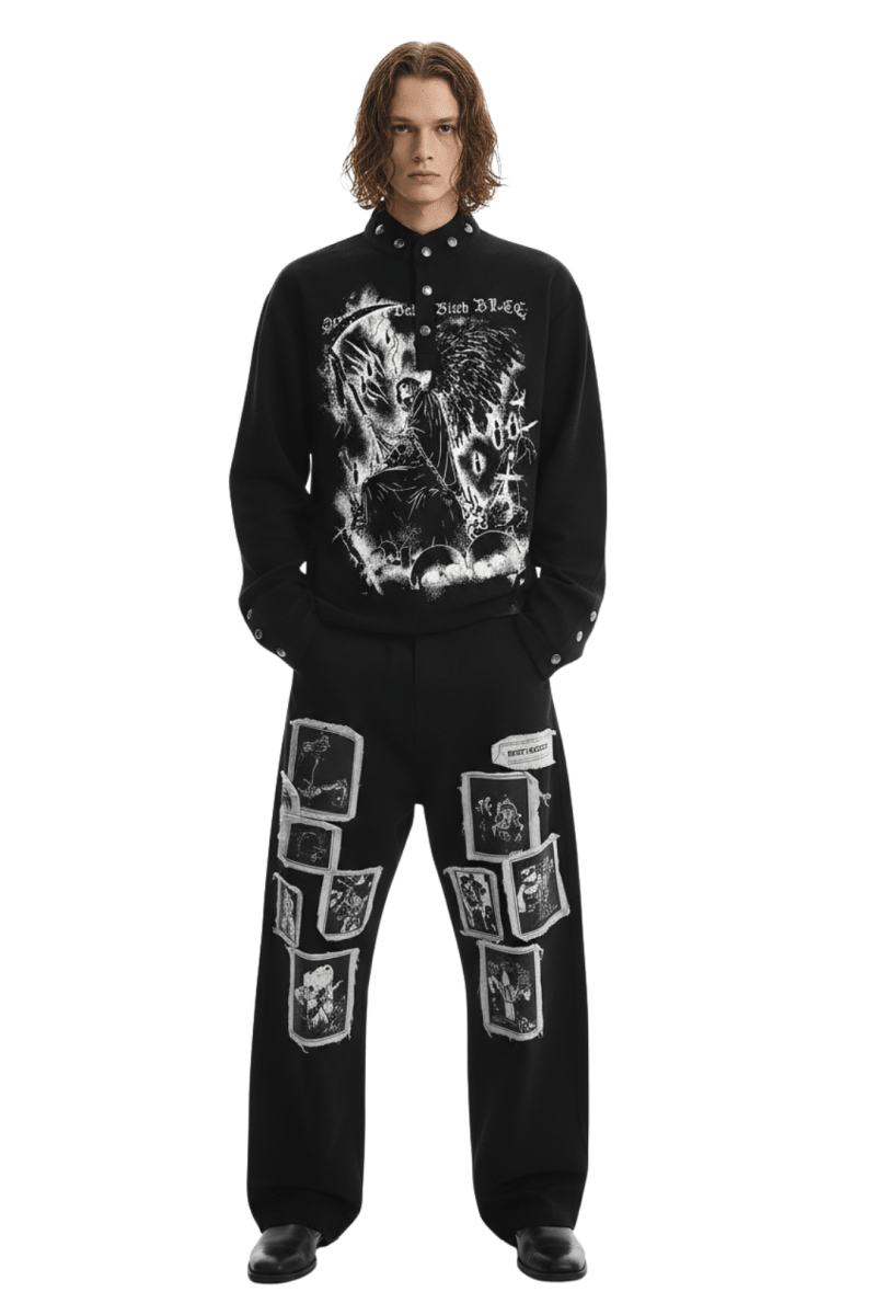 Gothic Reaper Oversized Shirt  na2390