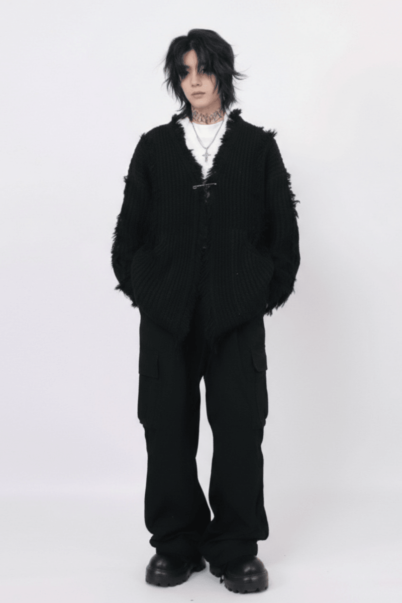 Distressed Knit Cardigan na2357