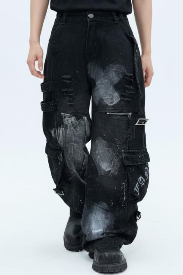 Distressed Cargo Denim  na2583