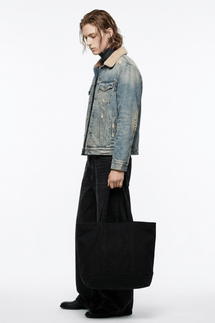 Retro Fleece Collar Denim Jacket na2364 