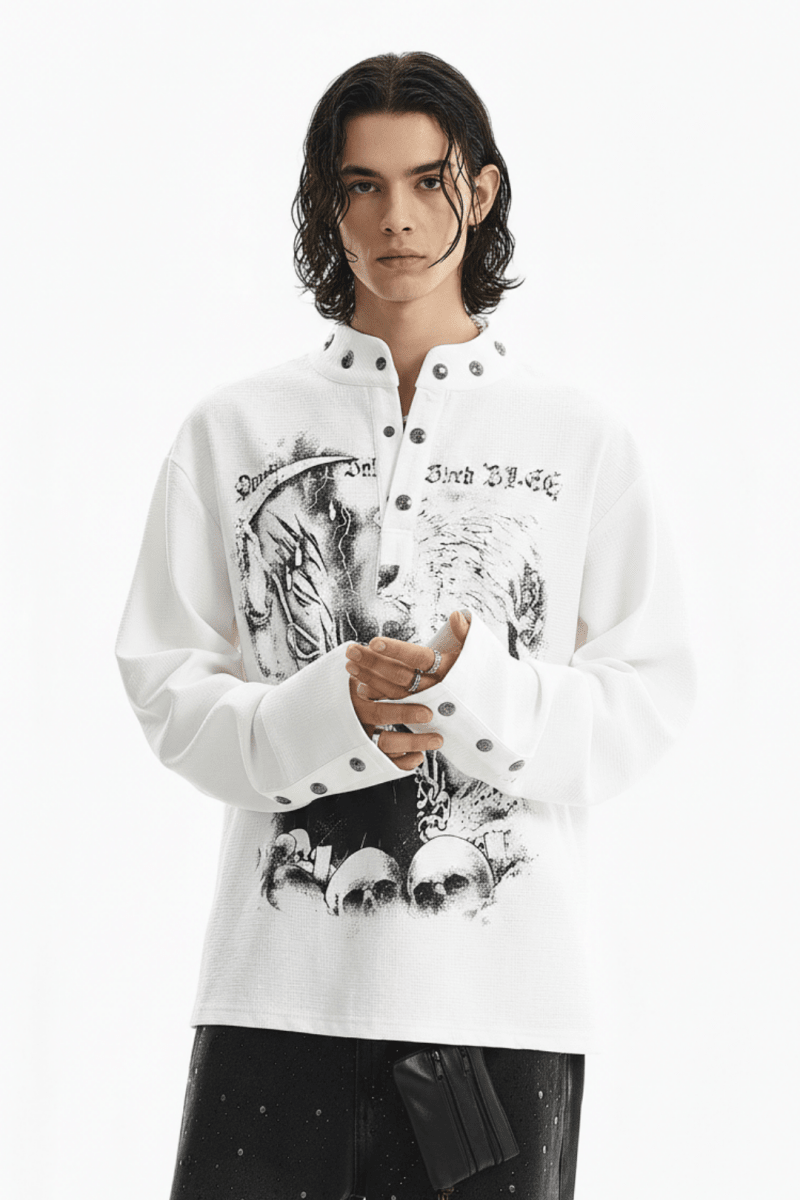 Gothic Reaper Oversized Shirt  na2390