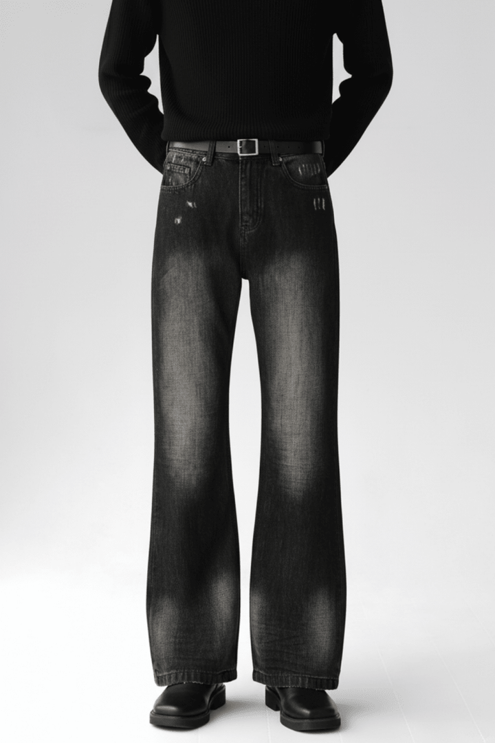 Grunge Wash Flare Jeans na2429