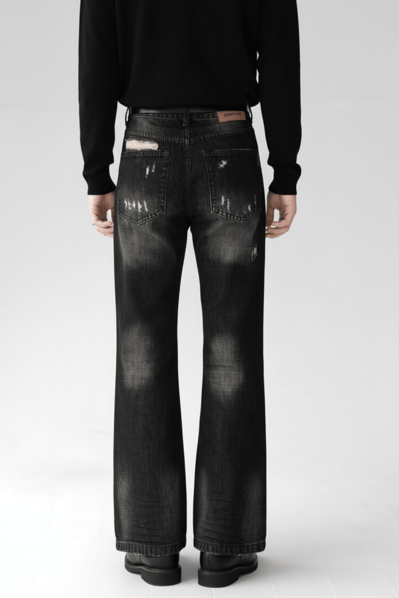 Grunge Wash Flare Jeans na2429