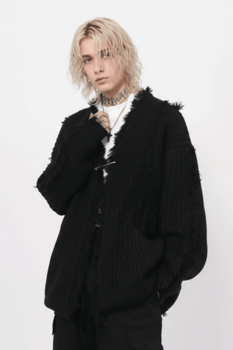 Distressed Knit Cardigan na2357