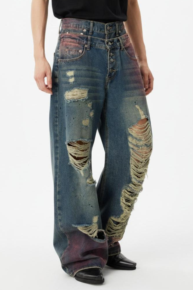 Ripped Wide Jeans  na2549