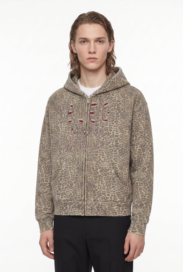 Leopard Zip Hoodie na2821