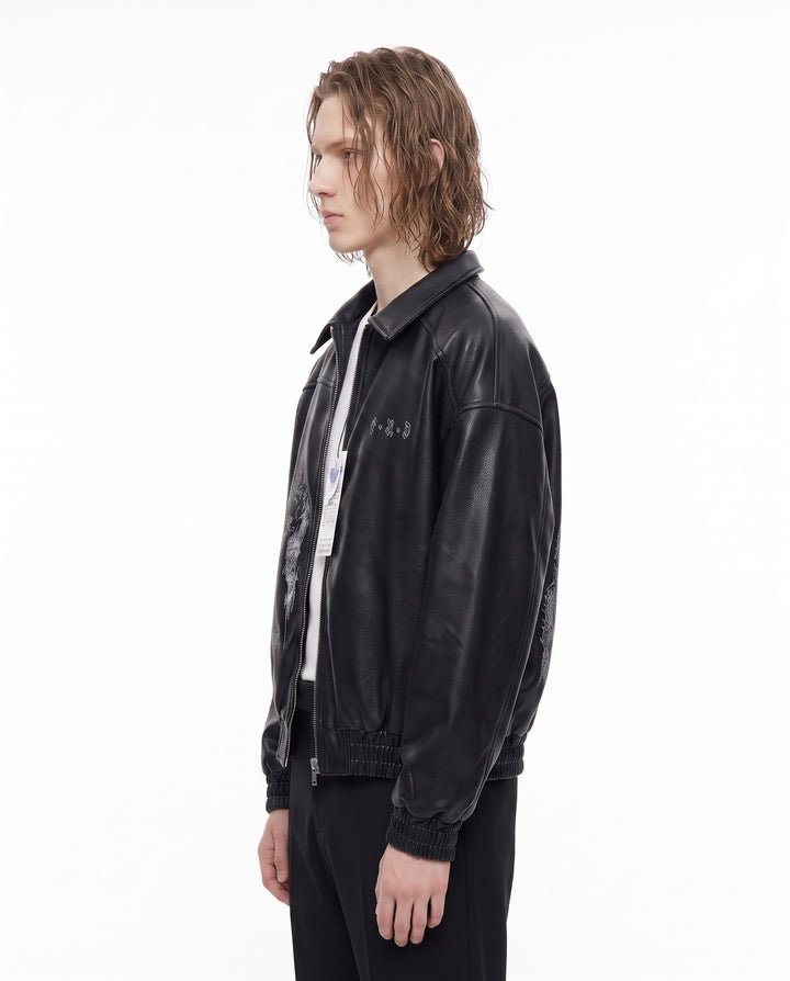 Graphic Leather Jacket na2951