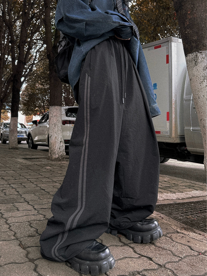 【Aurocean】Loose Black Sweatpants na1674