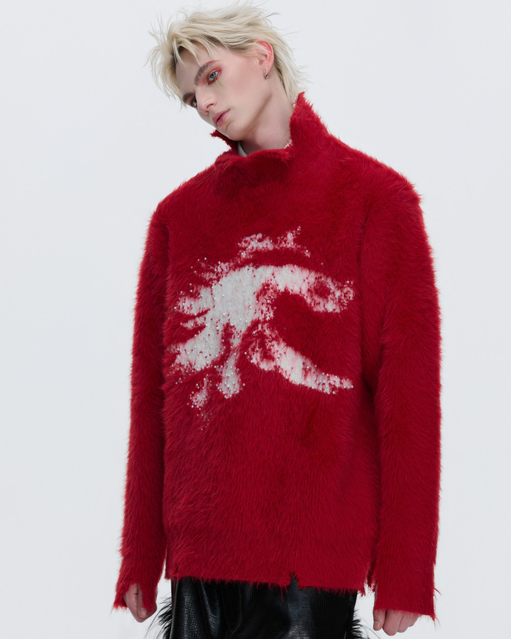 【ArguE CulturE】Crimson Howl Fur Jacket na2285