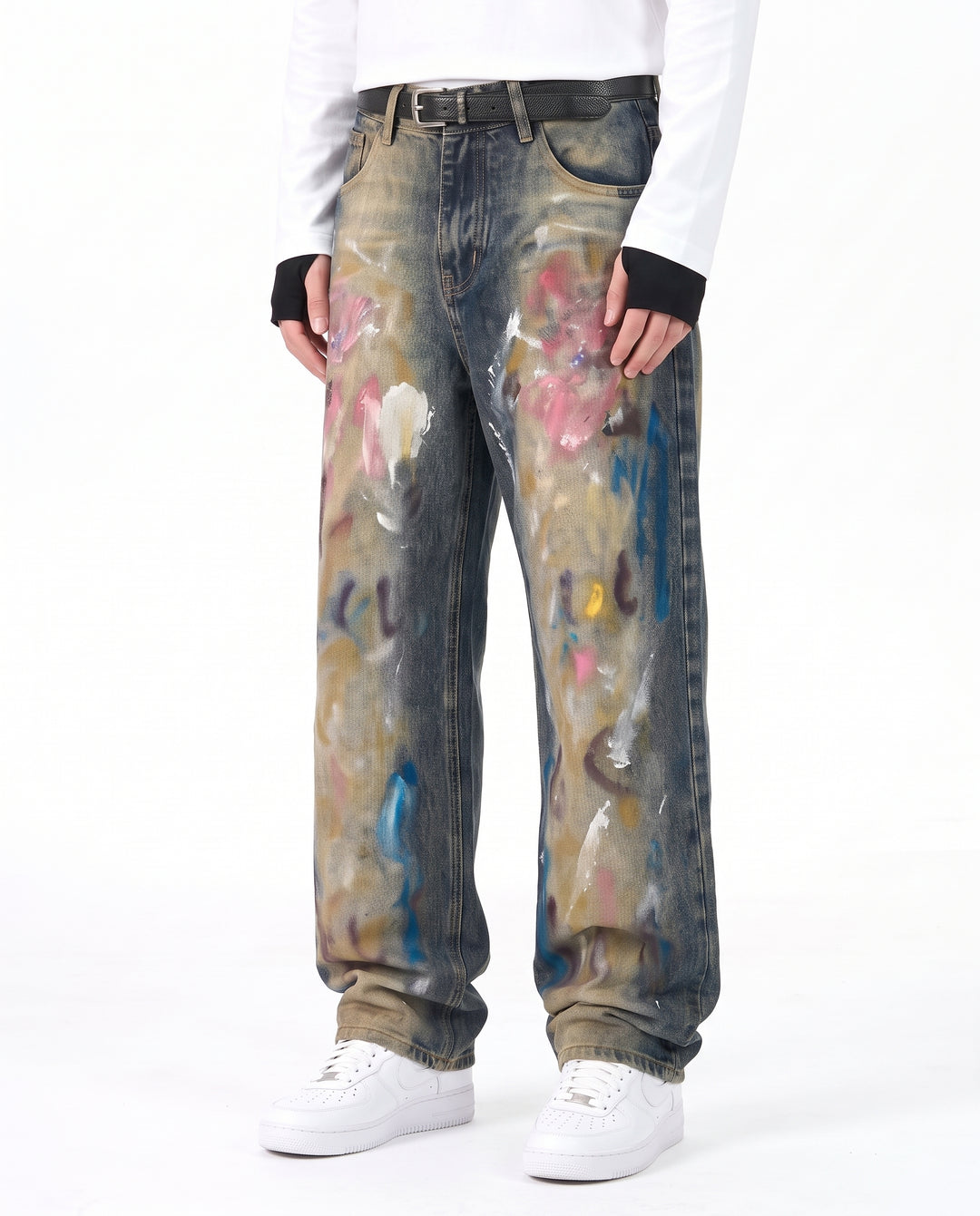 Painted Wide Jeans na3190