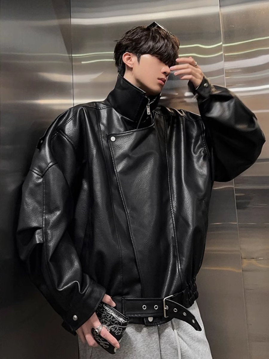 【JH HOMME】Black biker style jacket  na1561