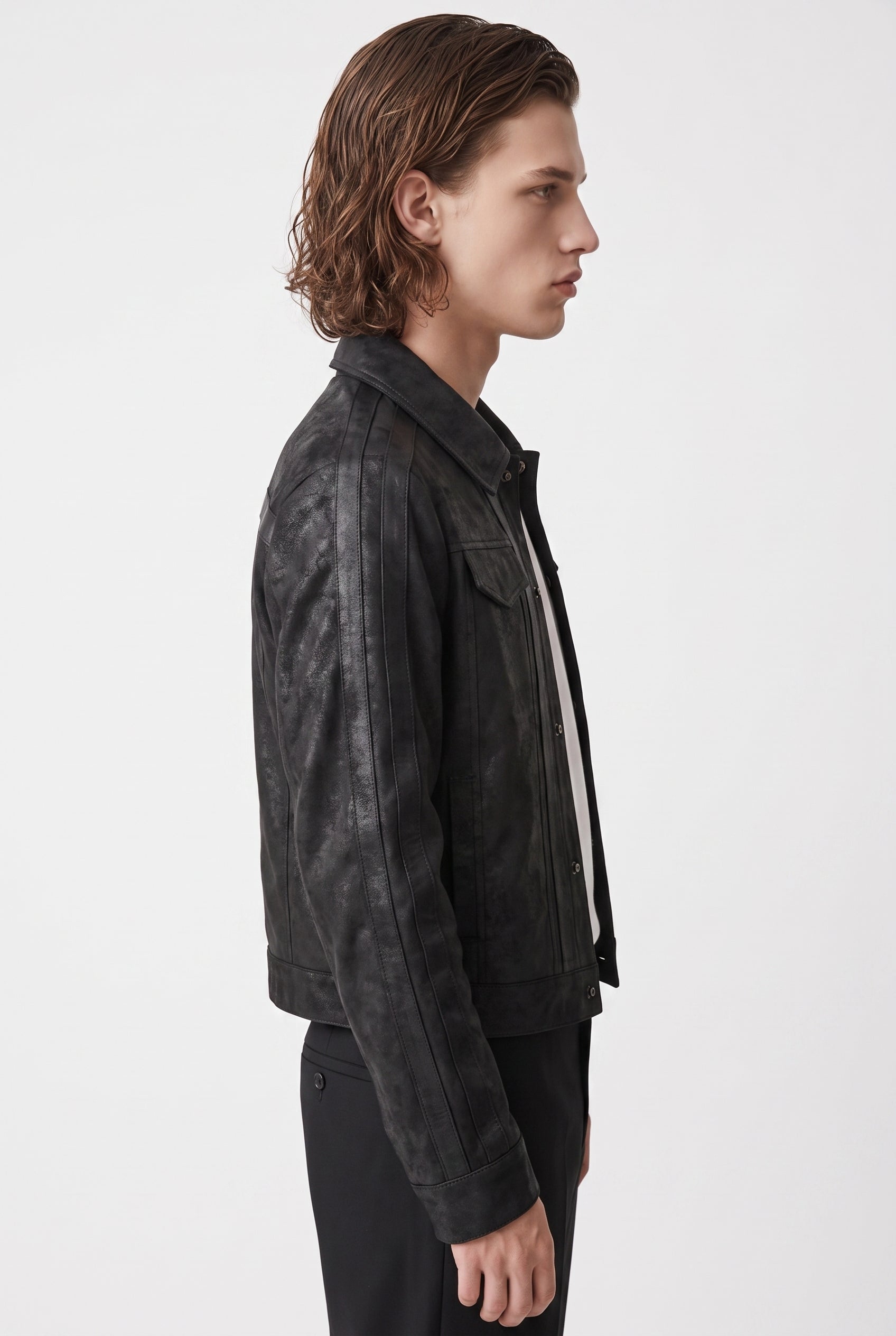 Cropped Leather Jacket na2787