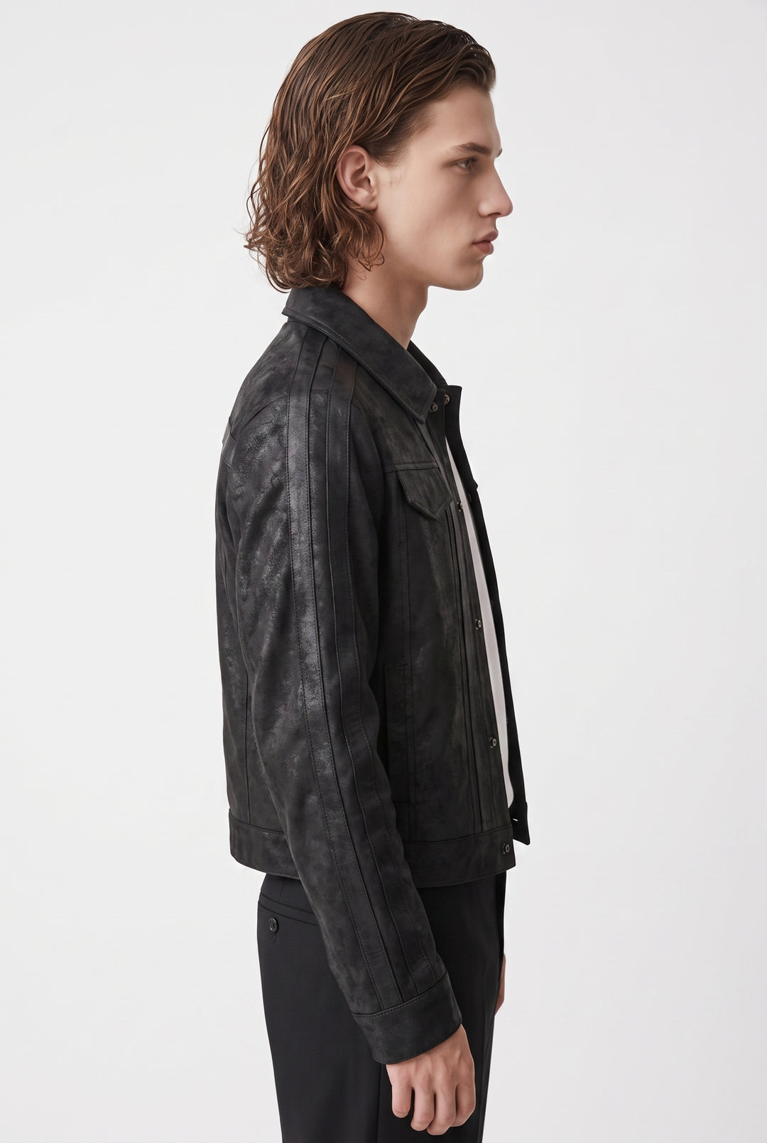 Cropped Leather Jacket na2787