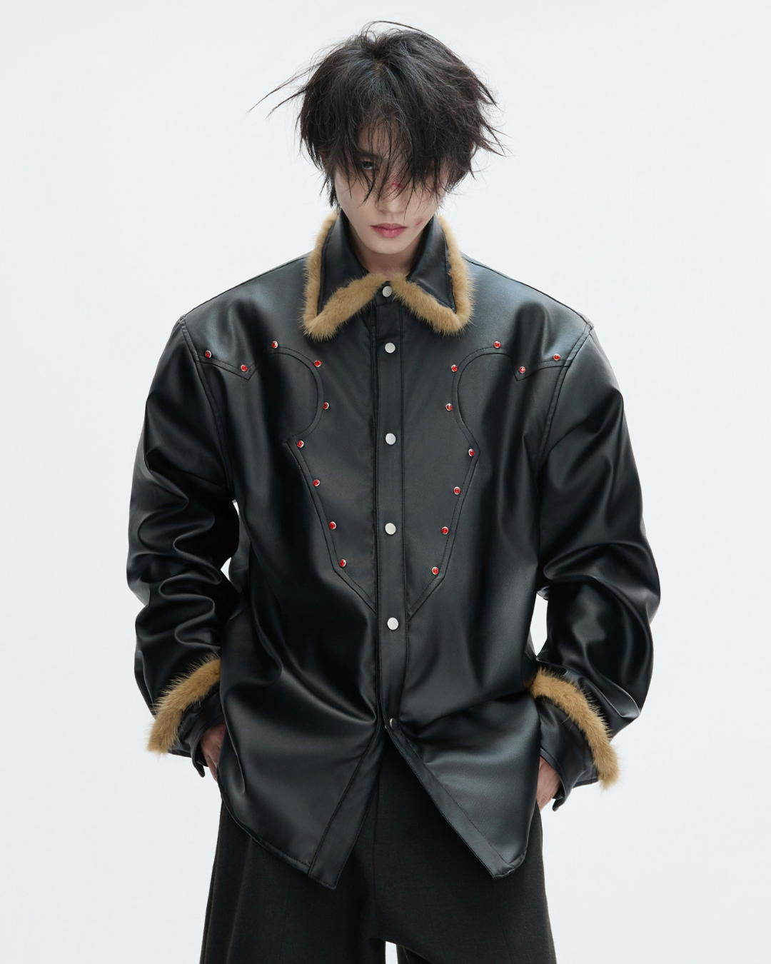 【ArguE CulturE】CRIMSON STUD LEATHER JACKET na2292