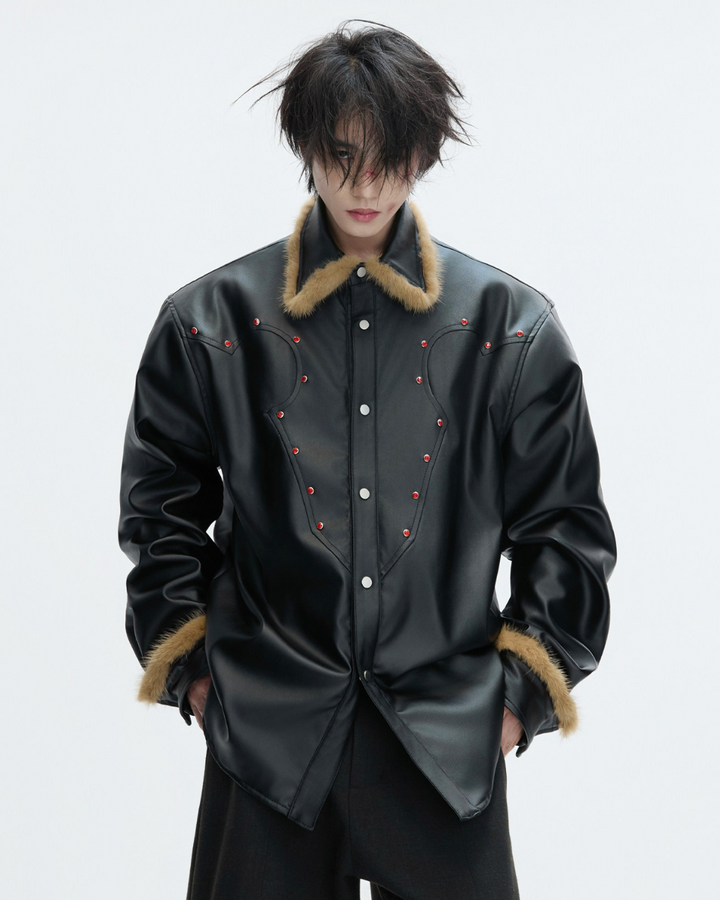 【ArguE CulturE】CRIMSON STUD LEATHER JACKET na2292