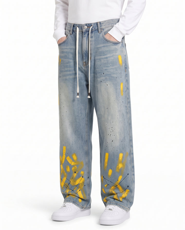 Painted Wide Jeans na3196