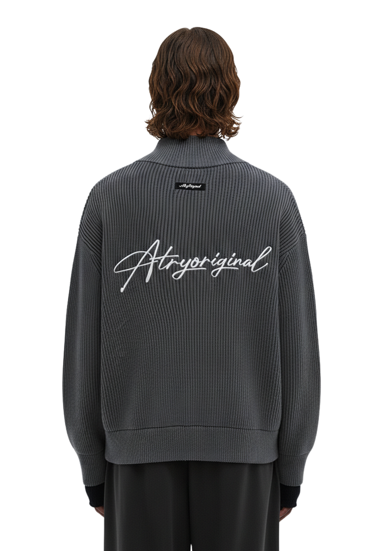 Ribbed High Neck Zip-Up Jacket na2398