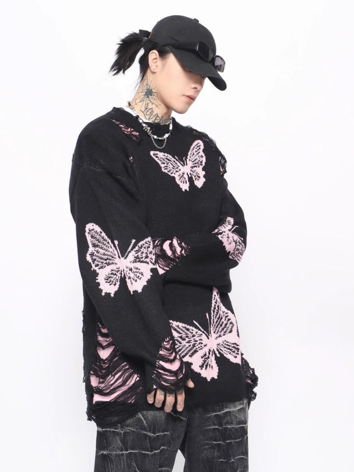 【Mz】broken holes design oversize knit na1545