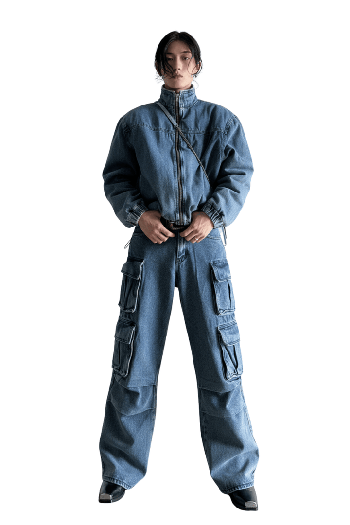 [GENESISBOY] Heavy Wash Multi-Pocket Jeans na983