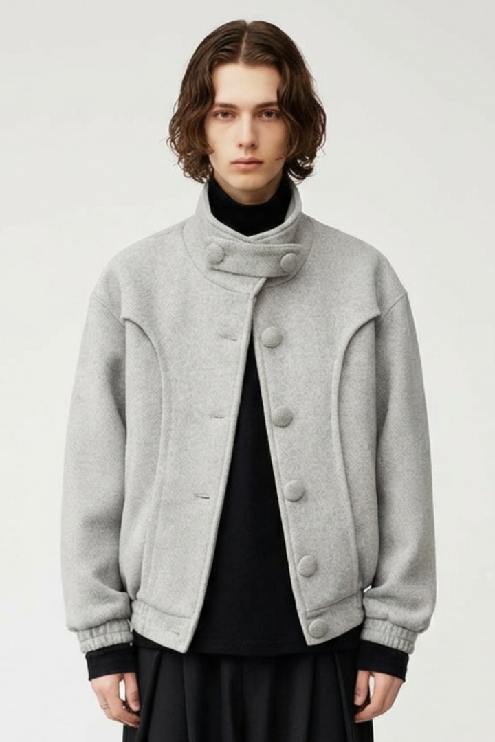 Tailored Stand Collar Short Jacket na2360 