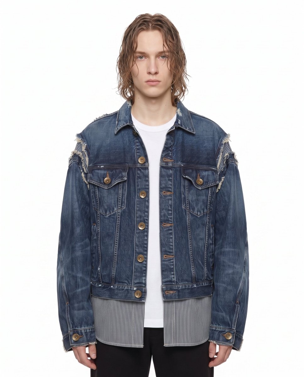 Layered Denim Jacket na3048